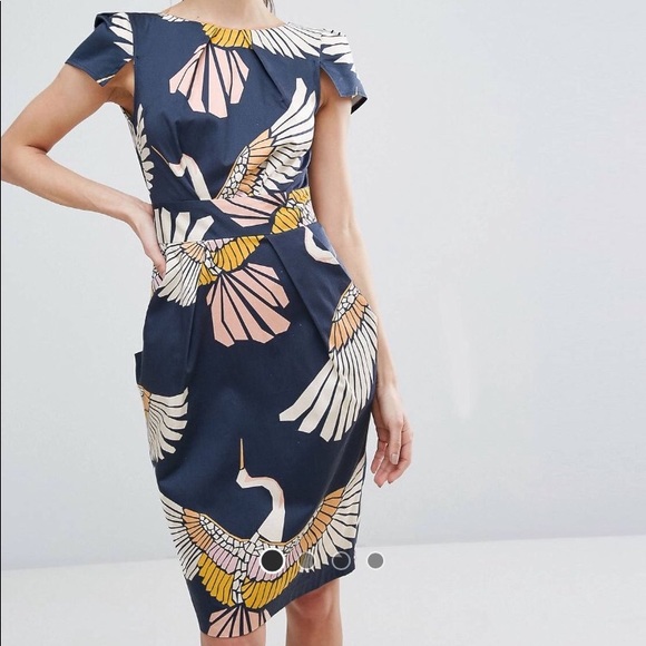 Closet London Dresses & Skirts - ASOS Closet London Dress w/pockets in Bird Print